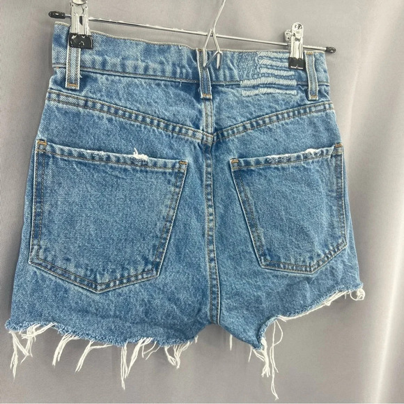 Revice Denim Jean Shorts Sz 24 Distressed Button Fly High Waist - Picture 7 of 11